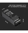 LED Dimmer mit RF Fernbedienung, 25A - 12V/24V, synchronisierbar, Memory-Funktion, IP20