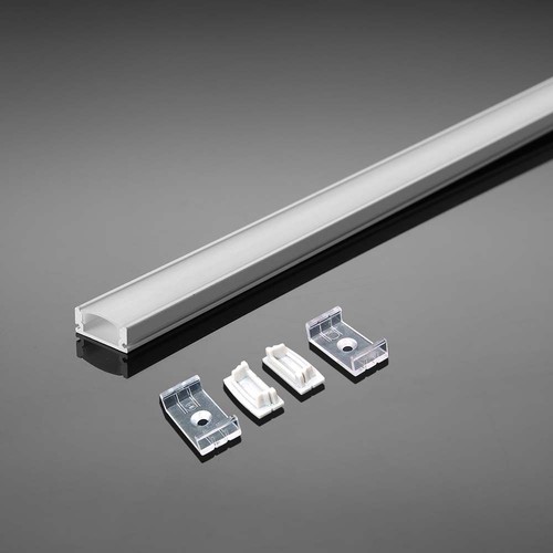2m weißes Aluprofil-Set - LED-Streifenprofil, Oberflächenmontage, 200x2,35x1,04cm