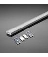 2m weißes Aluprofil-Set - LED-Streifenprofil, Oberflächenmontage, 200x2,35x1,04cm