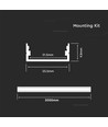 2m weißes Aluprofil-Set - LED-Streifenprofil, Oberflächenmontage, 200x2,35x1,04cm