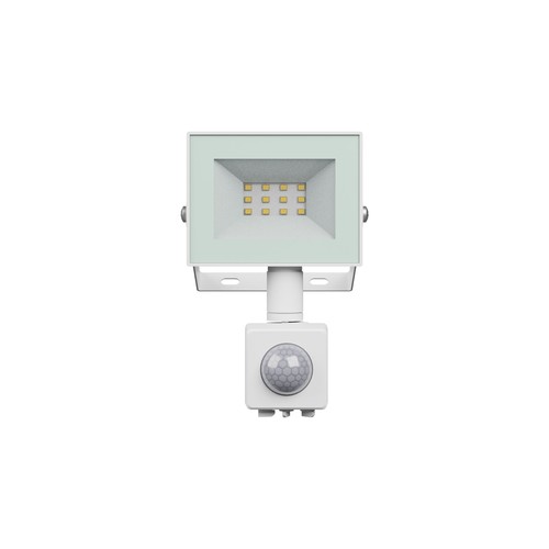 10W Flutlicht mit Sensor - IP44, Weiß, Arbeitsleuchte, PIR-Sensor