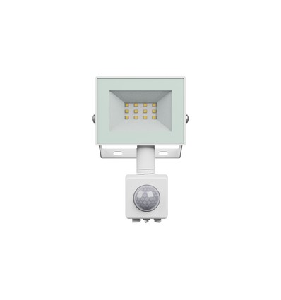 10W Flutlicht mit Sensor - IP44, Weiß, Arbeitsleuchte, PIR-Sensor