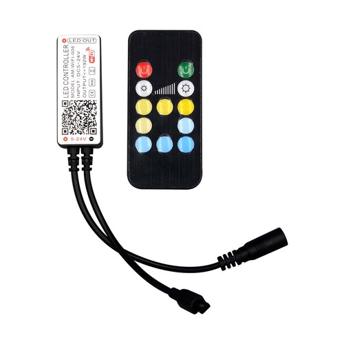 WiFi LED Controller mit Fernbedienung, 12V/24V - Smart Life, Google Home, CCT/RGB, 72-144W