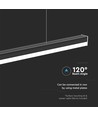 120cm 40W LED Lichtband - 107lm/W, Schwarz, IP20, IK08, durchverdrahtet, 4000K