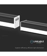 120cm 40W LED Lichtband - 107lm/W, Schwarz, IP20, IK08, durchverdrahtet, 4000K