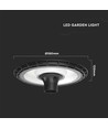 V-Tac 120W runde LED-Straßenlampe - Ø60mm, IP65
