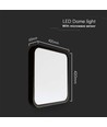30W LED Sensorleuchte - IP44, 42x42cm, schwarzer Rand, integrierter Mikrowellensensor, 4000K