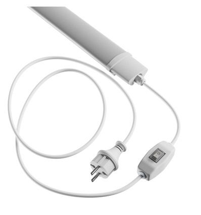 120cm 36W LED-Leuchte mit Stecker und Schalter - IP65, 2m Kabel + Stecker, Ein/Aus
