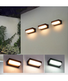 Solar CCT Wandleuchte - IP54, 3 Lichtfarben, schwarz, quadratisch, Dämmerungssensor