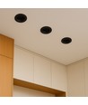 18W Ø10,6cm Blendfreie CCT Downlight RA90 - Ausschnitt: Ø95mm, Außenmaß: Ø10,6 cm, 3 Lichtfarben, schwarze Front, Honeycomb