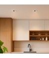18W Ø10,6cm Blendfreie CCT Downlight RA90 - Ausschnitt: Ø95mm, Außenmaß: Ø10,6 cm, 3 Lichtfarben, schwarze Front, Honeycomb