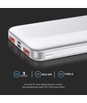 10000mAh Powerbank, 22.5W - Ultra Slim, Aluminium, weiß, Fast Charger