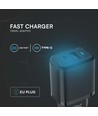 20W USB Reiseadapter mit PD und QC - Schwarz, Schnellladegerät, 1x USB-A und 1x USB-C PD