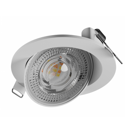 6,5W Ø8,2cm MOBILO LED Einbaustrahler - 130lm/W, CCT, 36° schwenkbar, weißer Rand