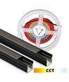 Beleuchtung für Akustikpaneel, 240 cm, schwarz - Komplettset mit Aluminiumprofil und CCT LED-Streifen