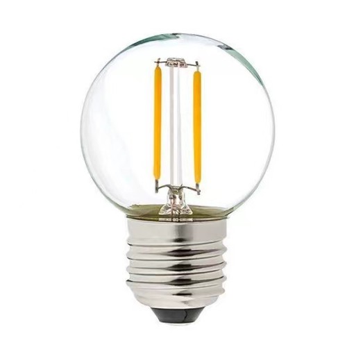 E27 2W LED Tropfenlampe - G40, Filament, Klarglas