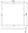 Aufbau Troldtekt-Rahmen 60x60 - Für LED-Panel, passend für Troldtekt ohne Anpassung, weiße Kante