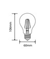 E27 6W dimmbare LED-Lampe - Filament LED, A60