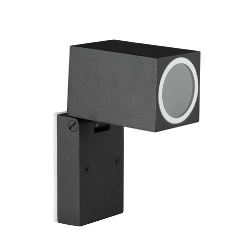 GU10 Wandleuchte mit verstellbarem Kopf - IP44 Außen, schwarz, Aluminium, ohne Leuchtmittel