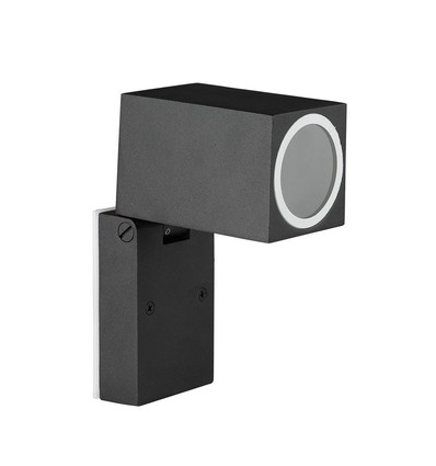 GU10 Wandleuchte mit verstellbarem Kopf - IP44 Außen, schwarz, Aluminium, ohne Leuchtmittel