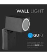 GU10 Wandleuchte mit verstellbarem Kopf - IP44 Außen, schwarz, Aluminium, ohne Leuchtmittel