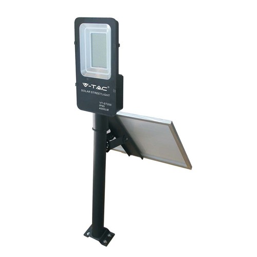 50W Solara LED Straßenleuchte mit Solarpanel - 4000lm, IP65, 4000K, inkl. Fernbedienung und Batterie