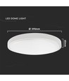 24W LED Sensorleuchte - Ø29,5cm, IP44, weißer Rand, 3000K, integrierter Mikrowellensensor