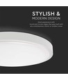 24W LED Sensorleuchte - Ø29,5cm, IP44, weißer Rand, 3000K, integrierter Mikrowellensensor
