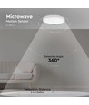 24W LED Sensorleuchte - Ø29,5cm, IP44, weißer Rand, 3000K, integrierter Mikrowellensensor