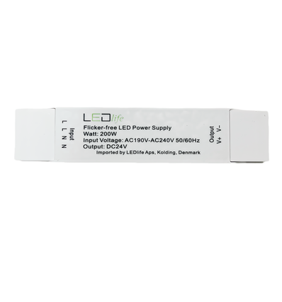 200W / 24V DC Netzteil - 12.5A, IP20 Innenbereich, Flicker free