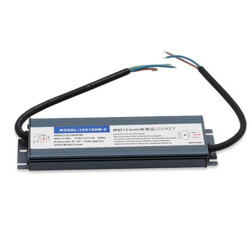 100W / 12V DC Netzteil - 8.3A, IP67 wasserdicht
