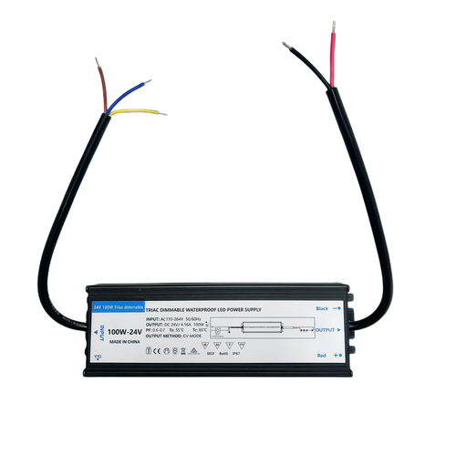 100W / 24V DC dimmbares Netzteil - 4.17A, IP67, Triac