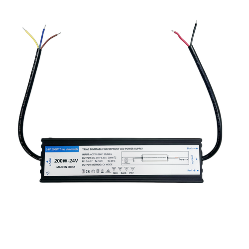 200W / 24V DC dimmbares Netzteil - 8.33A, IP67, Triac