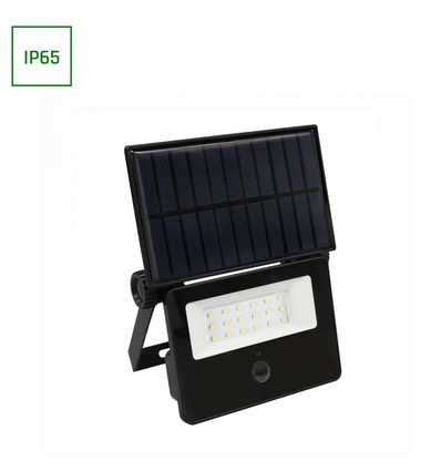 10W Solar LED Fluter mit Sensor - IP65, PIR-Sensor, abnehmbares Solarpanel, Außenbereich
