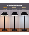 Wiederaufladbare LED-Tischlampe für Innen/Außen - Grau, Touch-dimmbar, 3in1, IP54 für den Außenbereich