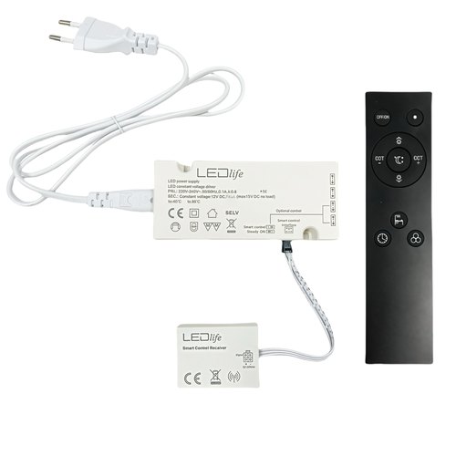 LEDlife Möbelspot Wifi Netzteil 15W - Für Sono und Reco Möbelspot, Tuya/Smart Life, RF, max. 4 Spots, inkl. Fernbedienung