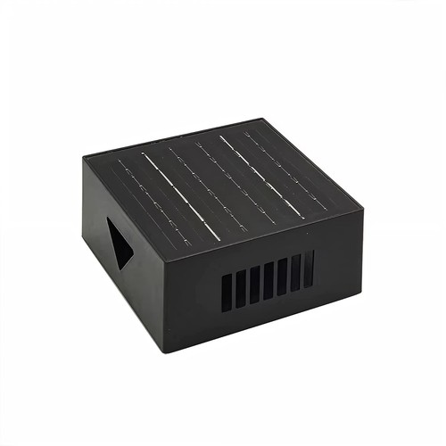 Solar-Wandleuchte - IP54, schwarz, drehbar, quadratisch, Dämmerungssensor