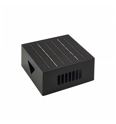Solar-Wandleuchte - IP54, schwarz, drehbar, quadratisch, Dämmerungssensor