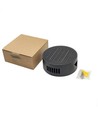 Solar-Wandleuchte - IP54, rund, schwarz, drehbar, Dämmerungssensor