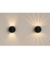 Solar-Wandleuchte - IP54, rund, schwarz, drehbar, Dämmerungssensor