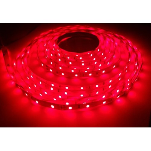 5m 14W/m Roter 660nm LED-Streifen - 24V DC, IP20, 60 LEDs pro Meter