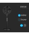 55W Stahlventilator - mit 410mm Rundfuß, 4 Knöpfen, 5 Flügeln (16 Zoll)