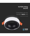 GU10 Einbauspots - Rund, weißer Rahmen, schwarzer Reflektor, Aluminium, IP20, Loch: Ø6 cm, Maße: Ø9,2 cm