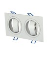 Doppel GU10 Einbaustrahler, Weiß - IP54, Aluminium, Ausschnitt: 155x75 mm, Maße: 173x91 mm, ohne Leuchtmittel