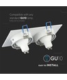 Doppel GU10 Einbaustrahler, Weiß - IP54, Aluminium, Ausschnitt: 155x75 mm, Maße: 173x91 mm, ohne Leuchtmittel
