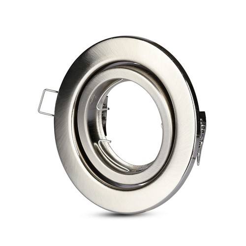 GU10 Einbaustrahler - Satin Nickel, rund, Ø99 mm, Ausschnitt: Ø74 mm