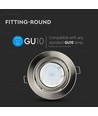 GU10 Einbaustrahler - Satin Nickel, rund, Ø99 mm, Ausschnitt: Ø74 mm