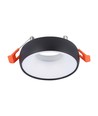 GU10 Einbaustrahler - Rund, Schwarz mit weißem Reflektor, Aluminium, Ausschnitt: Ø6cm, Maße: Ø9,2cm
