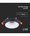GU10 Einbaustrahler - Rund, Schwarz mit weißem Reflektor, Aluminium, Ausschnitt: Ø6cm, Maße: Ø9,2cm