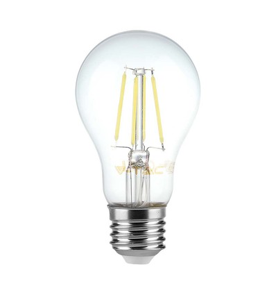E27 6W LED Filament Birne - A60, Klarglas, 600lm, 3000K